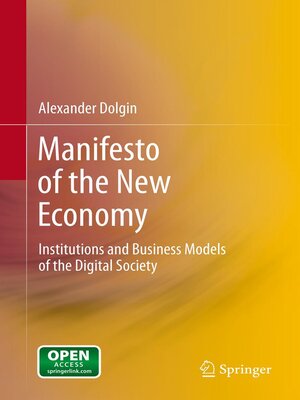 cover image of Manifesto of the New Economy
